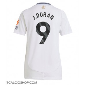 Aston Villa Jhon Duran #9 Seconda Maglia Femmina 2024-25 Manica Corta